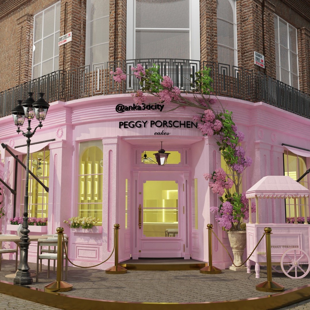 Peggy Porschen Café 3D Model – High-Quality Exterior, Blender, FBX, OBJ - View 17