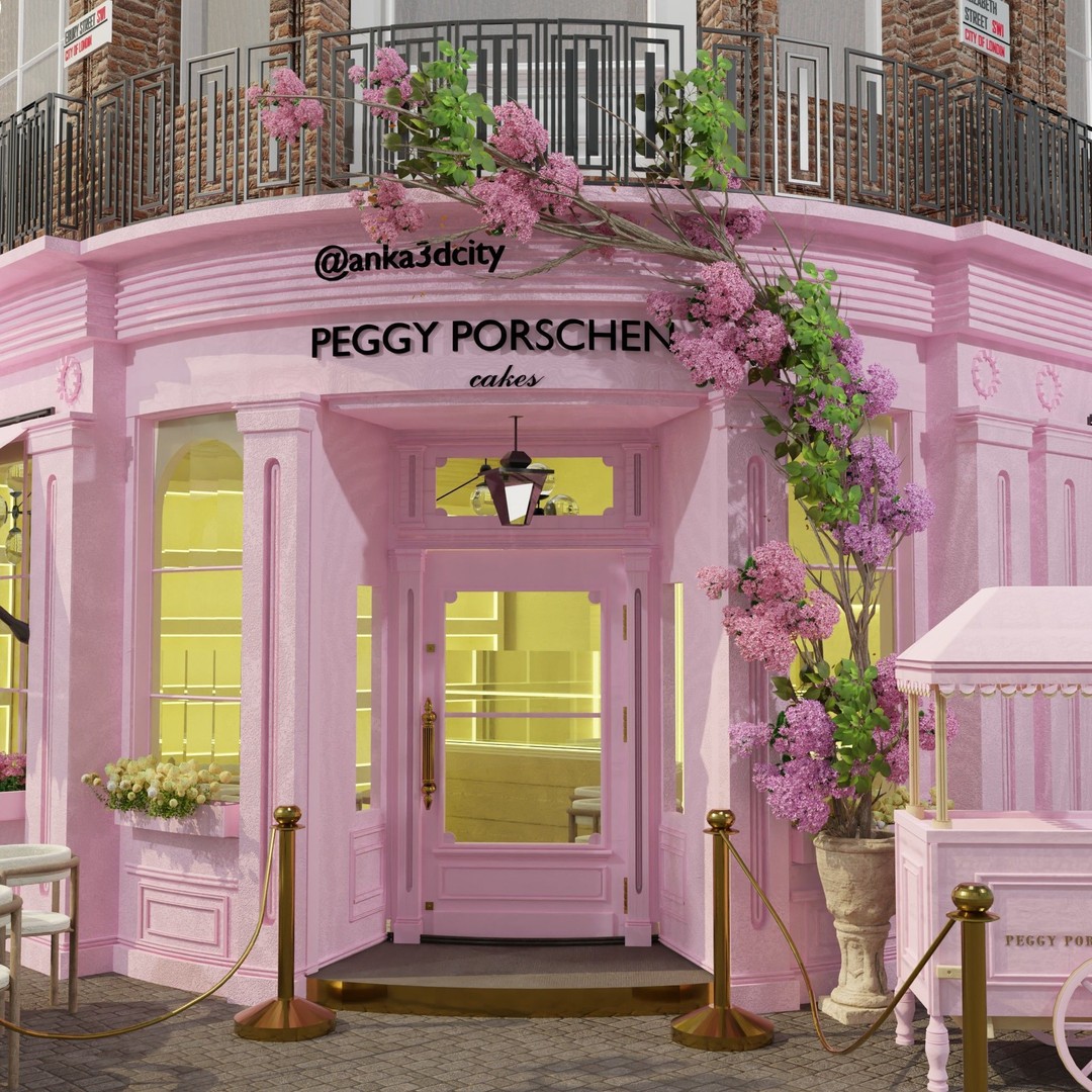 Peggy Porschen Café 3D Model – High-Quality Exterior, Blender, FBX, OBJ - View 7