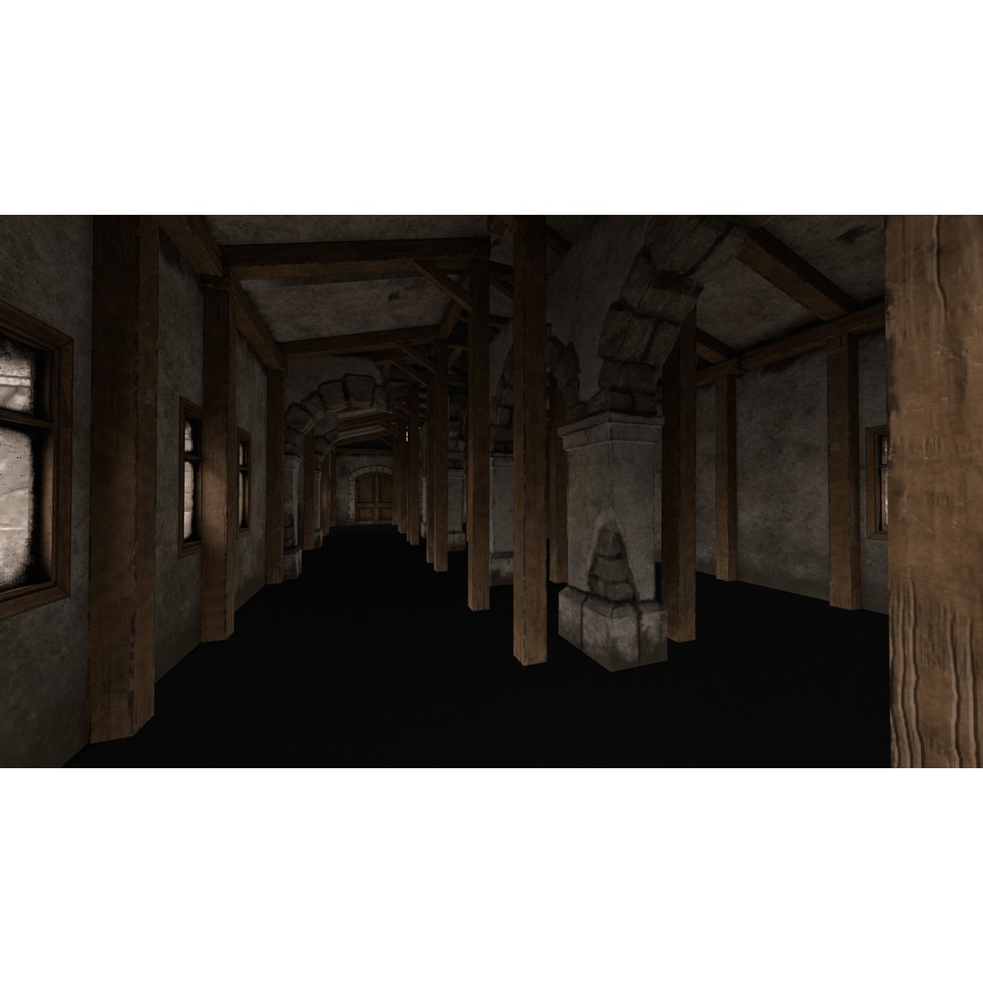 Old Warehouse Castle 3D Model – Low Poly Historic Game Asset, FBX, OBJ - View 13