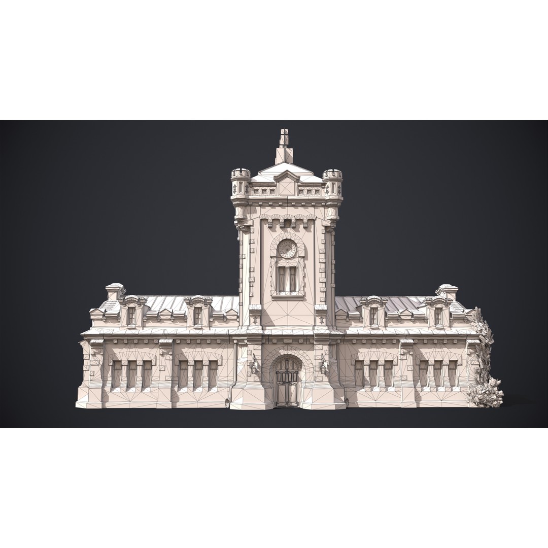 Old Warehouse Castle 3D Model – Low Poly Historic Game Asset, FBX, OBJ - View 15