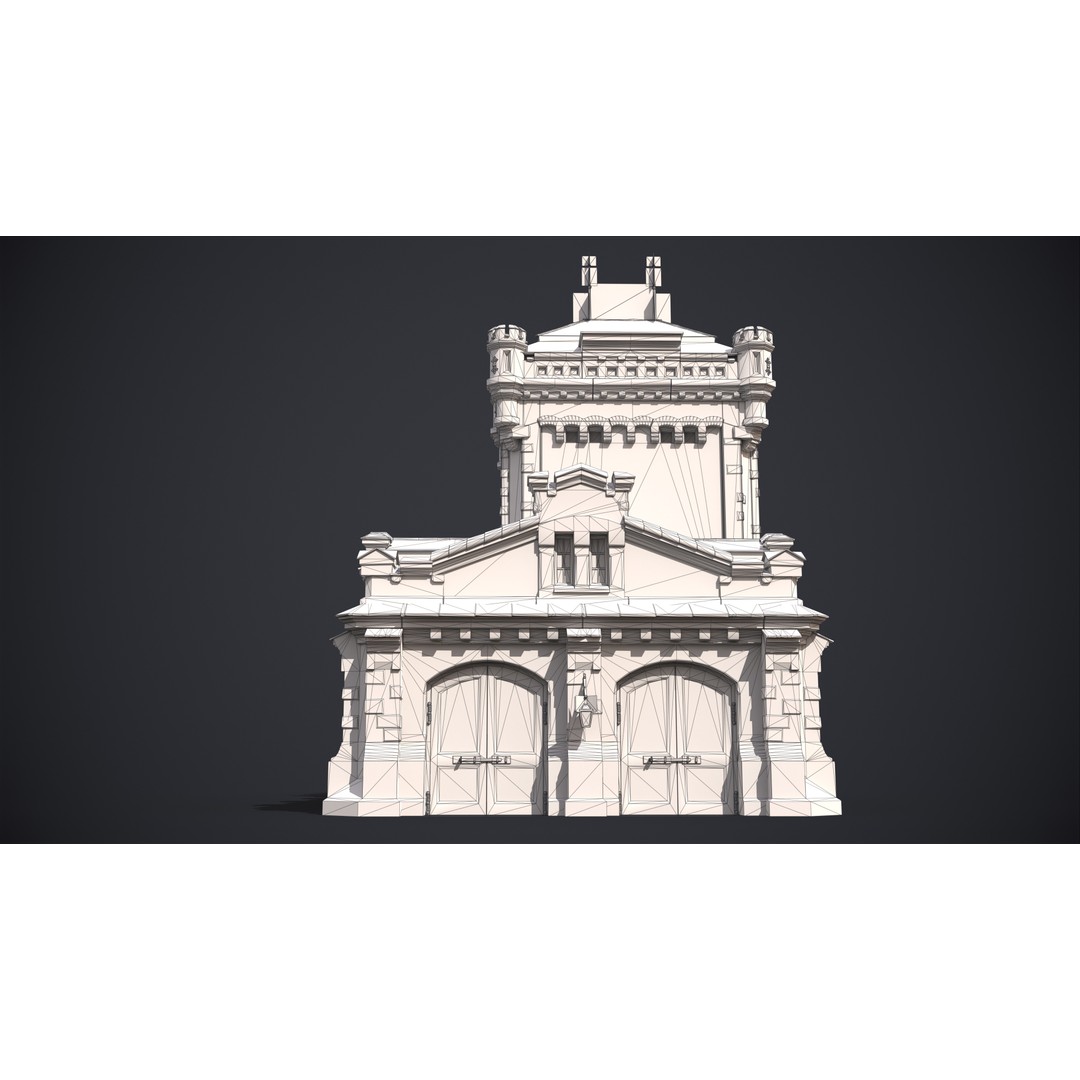 Old Warehouse Castle 3D Model – Low Poly Historic Game Asset, FBX, OBJ - View 16