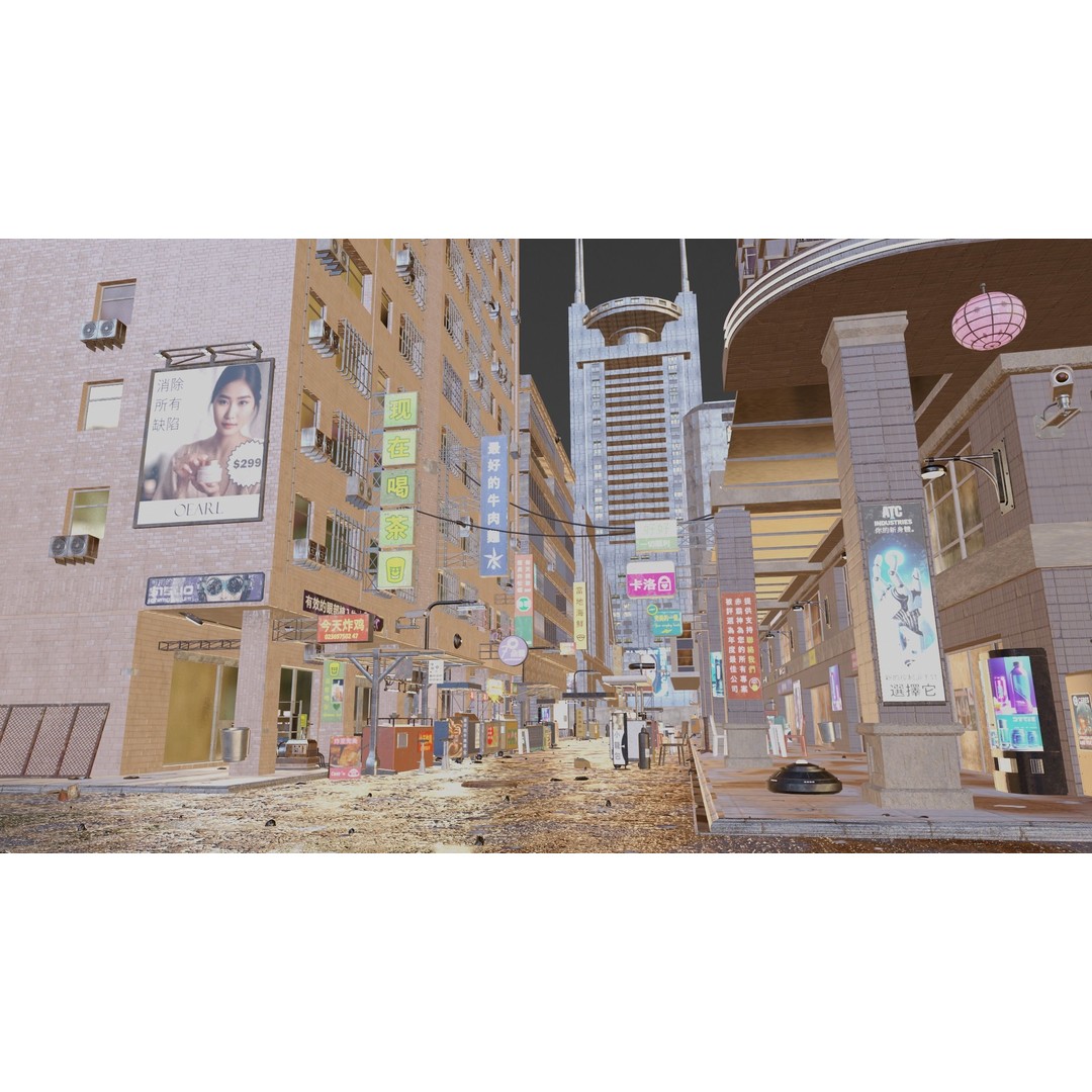 Cyberpunk Nightmarket 3D Model – Ultra Detailed Blender Scene, PBR - View 17
