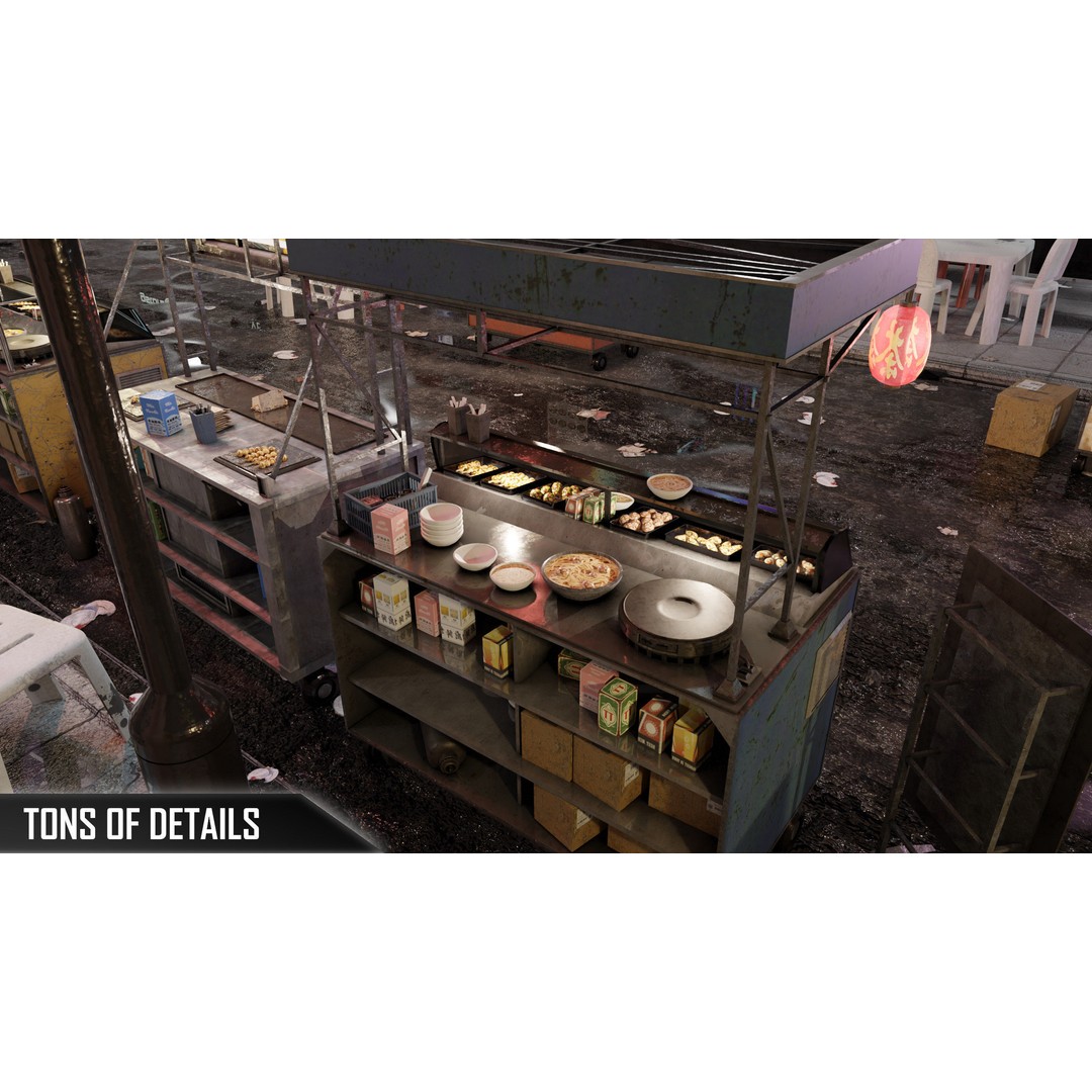 Cyberpunk Nightmarket 3D Model – Ultra Detailed Blender Scene, PBR - View 7