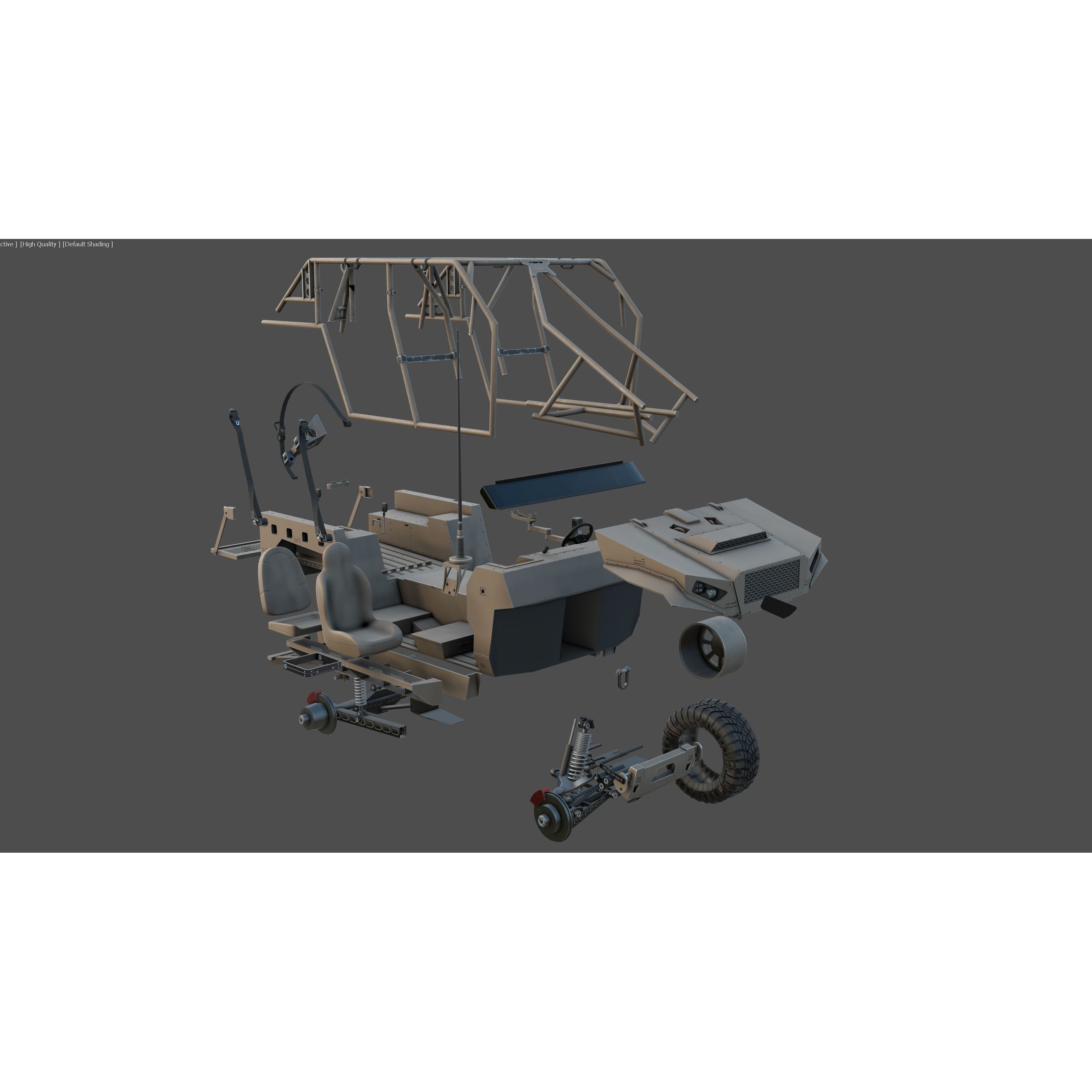 Polaris Dagor A1 - Low-Poly Game-Ready 3D Model - View 13