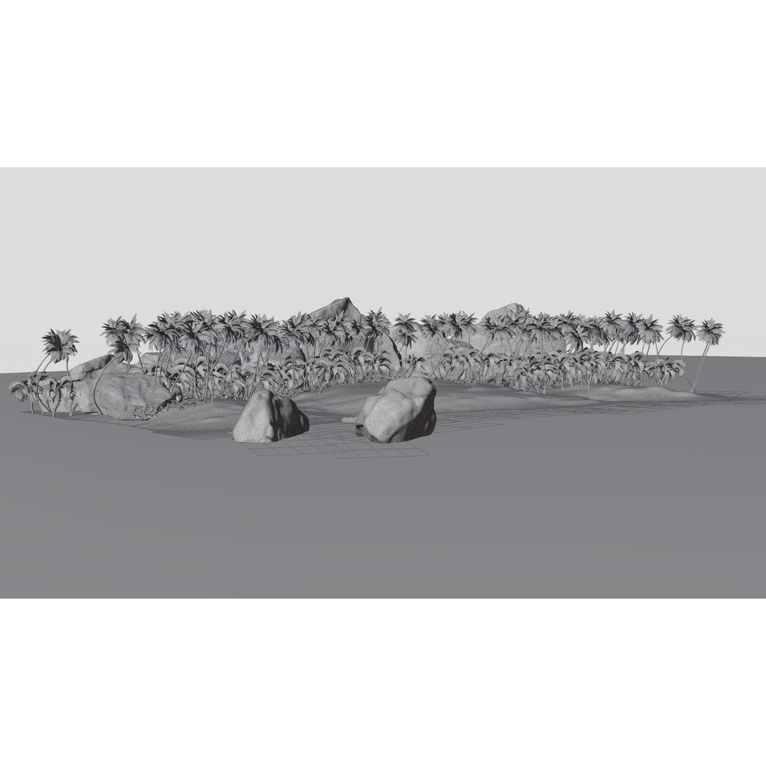 Beach Island 3D Model – Realistic Textures, PBR, Blender, FBX - View 11