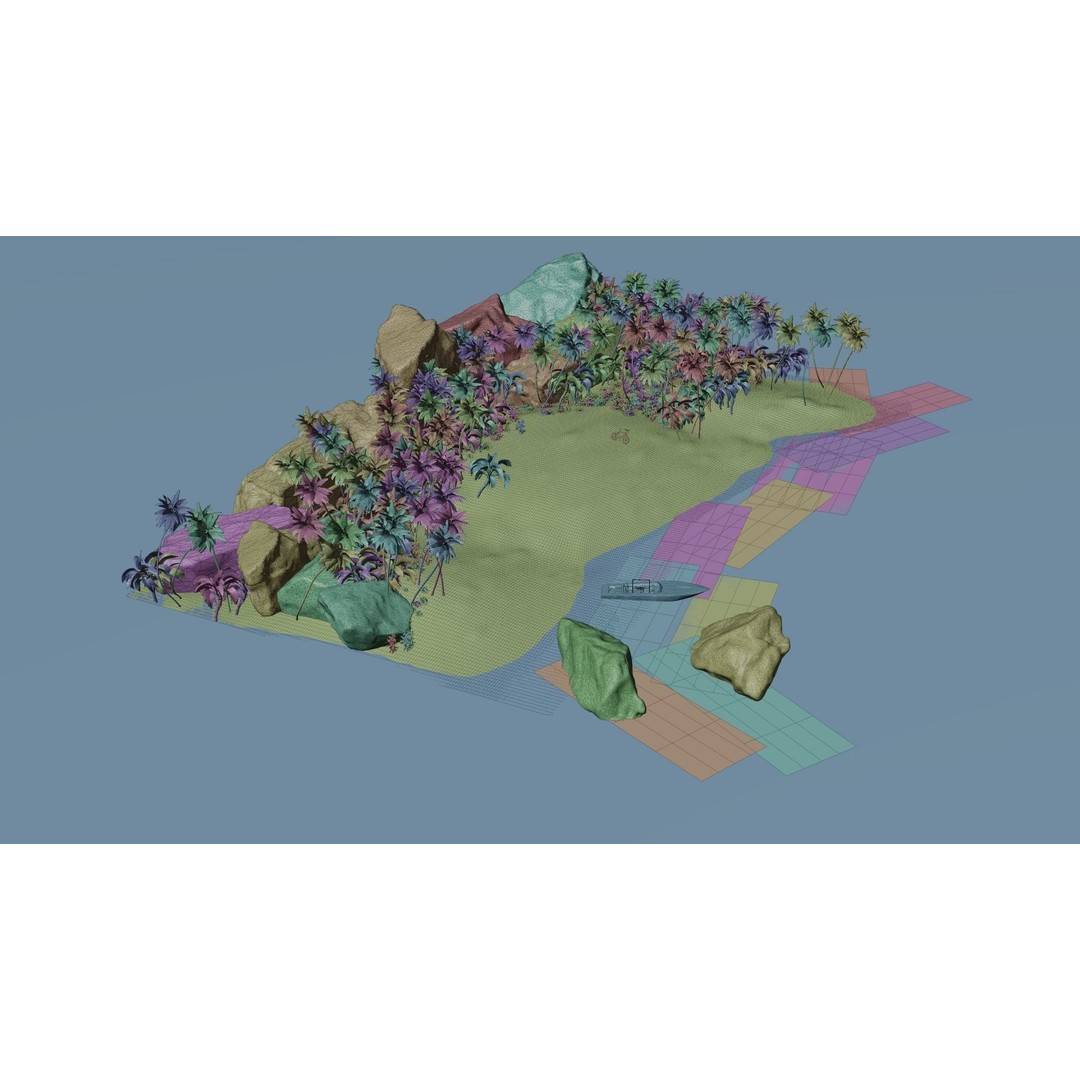 Beach Island 3D Model – Realistic Textures, PBR, Blender, FBX - View 15