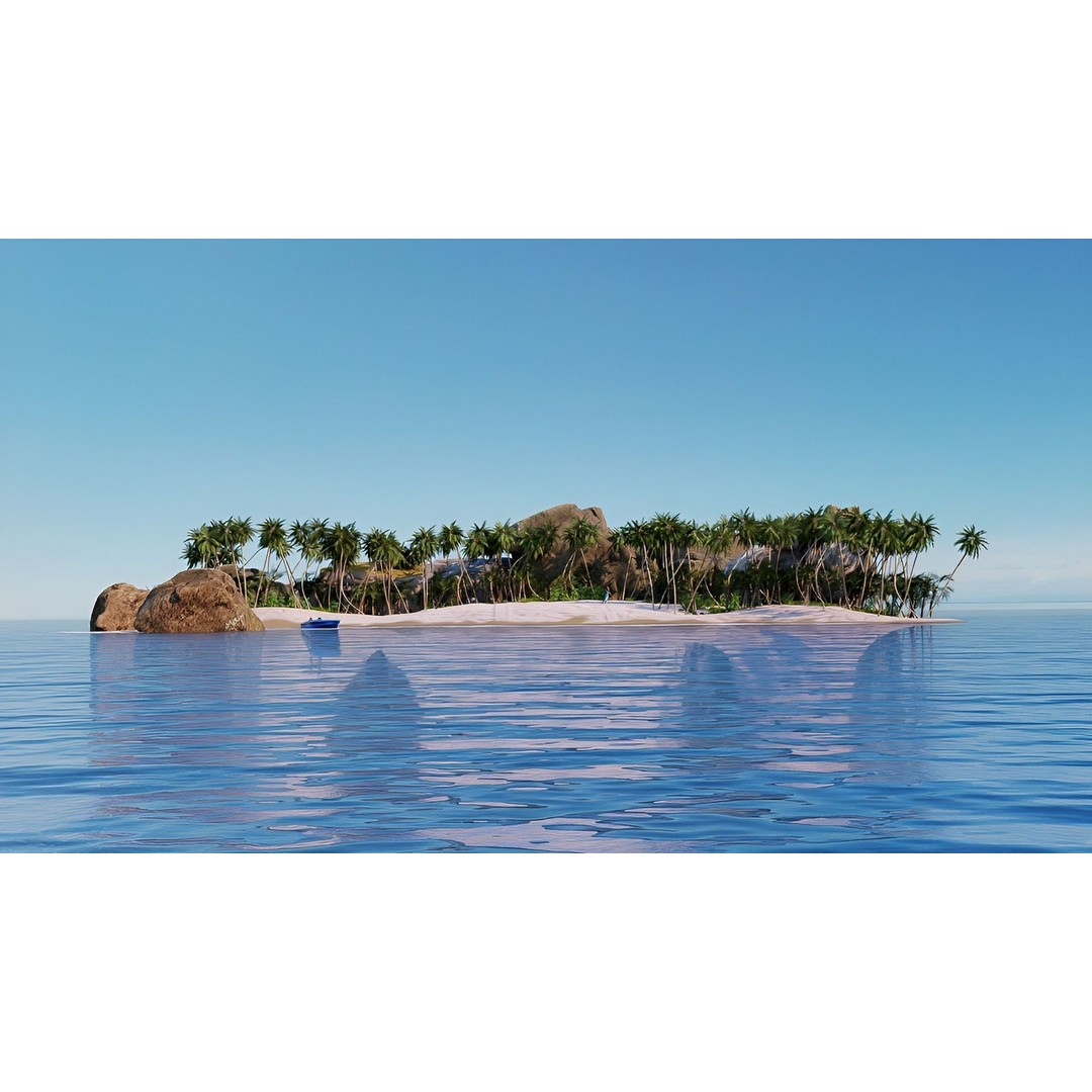 Beach Island 3D Model – Realistic Textures, PBR, Blender, FBX - View 23