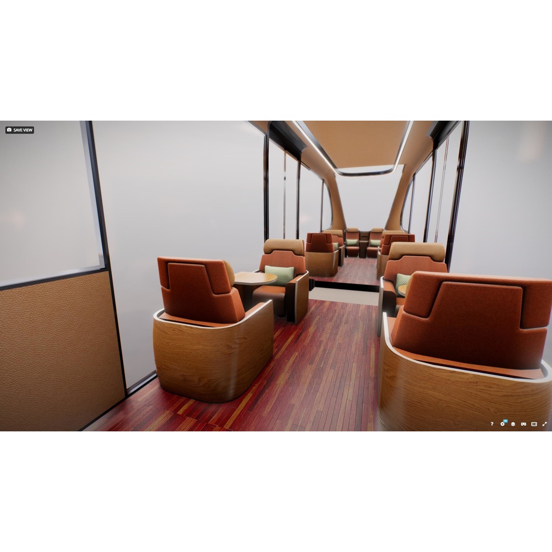 Futuristic Tram 3D Model – Low Poly Vehicle, PBR Textures, FBX - View 10