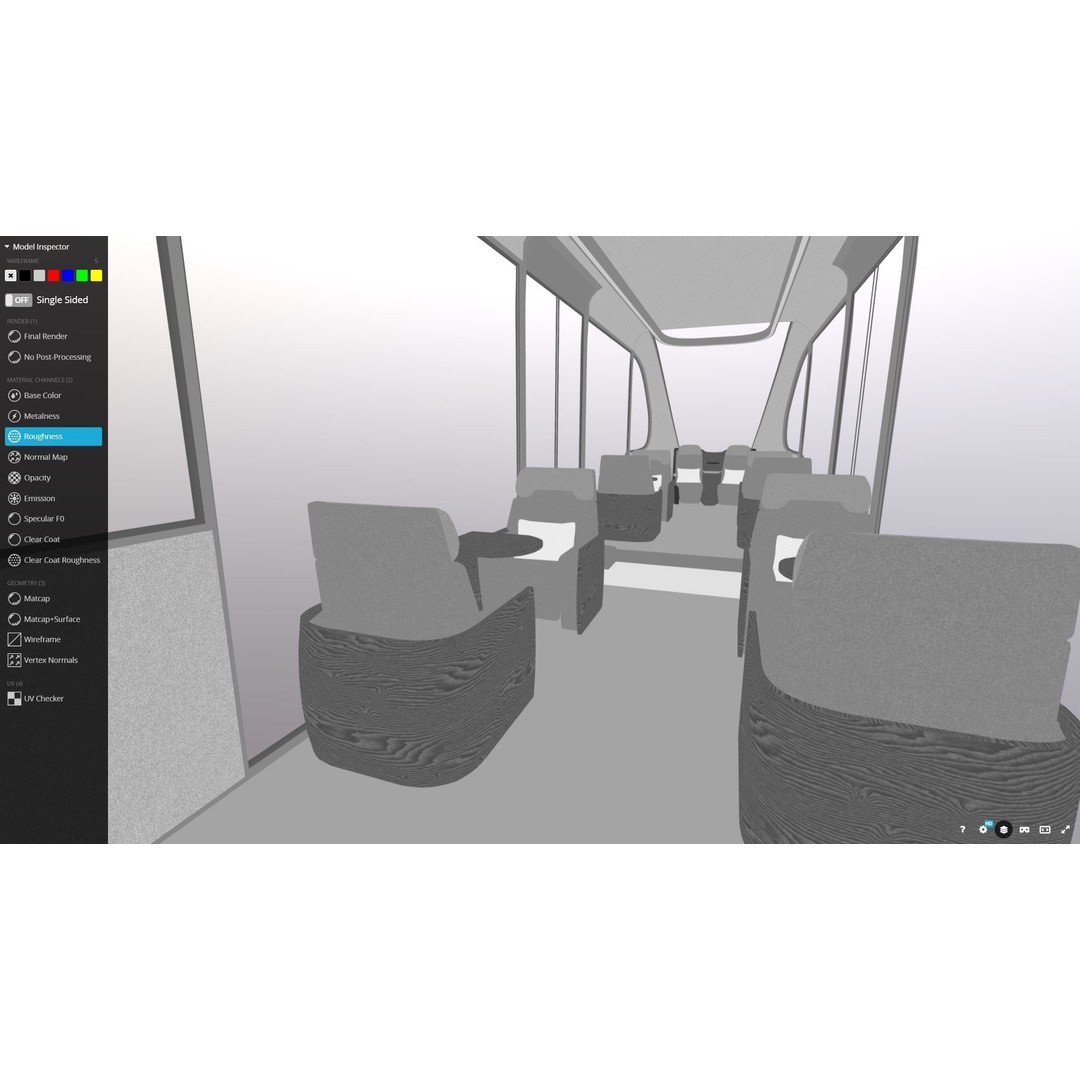Futuristic Tram 3D Model – Low Poly Vehicle, PBR Textures, FBX - View 11