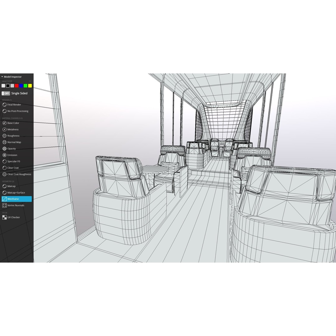 Futuristic Tram 3D Model – Low Poly Vehicle, PBR Textures, FBX - View 12