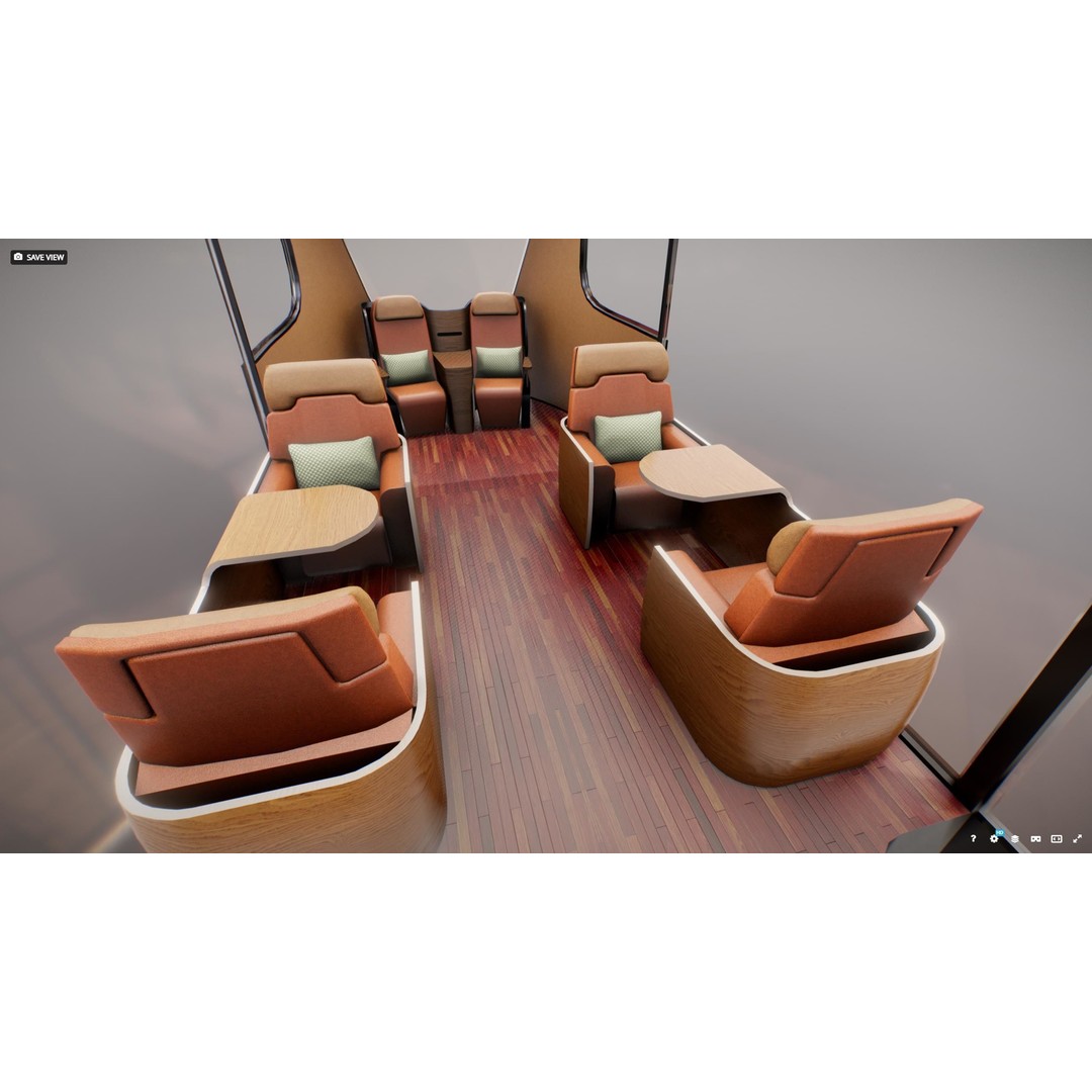 Futuristic Tram 3D Model – Low Poly Vehicle, PBR Textures, FBX - View 13