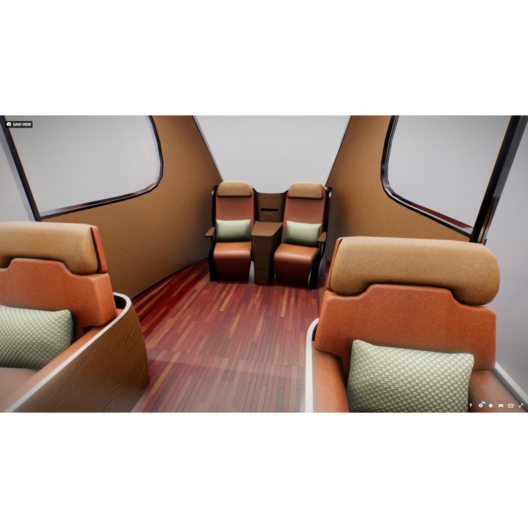 Futuristic Tram 3D Model – Low Poly Vehicle, PBR Textures, FBX - View 14