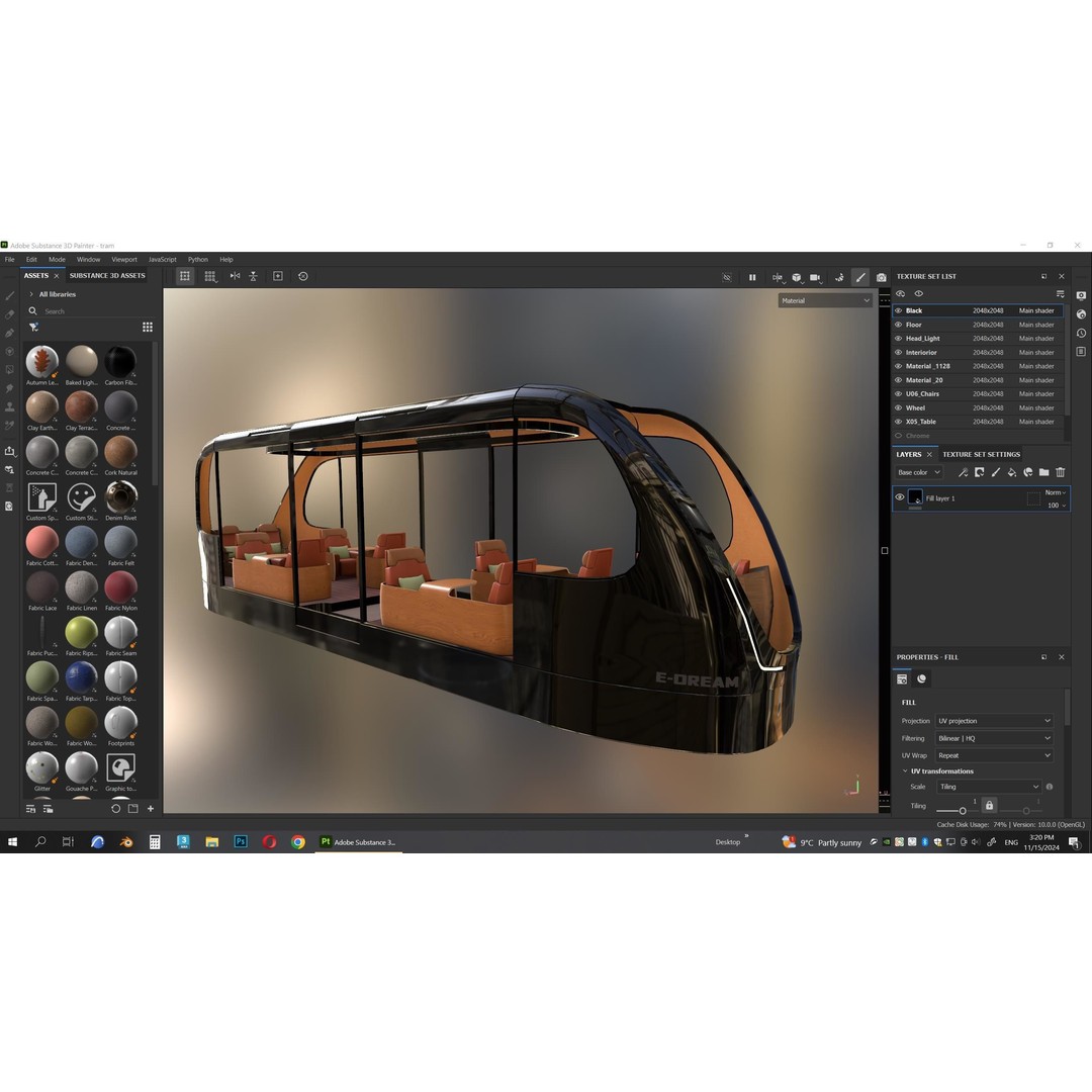 Futuristic Tram 3D Model – Low Poly Vehicle, PBR Textures, FBX - View 16