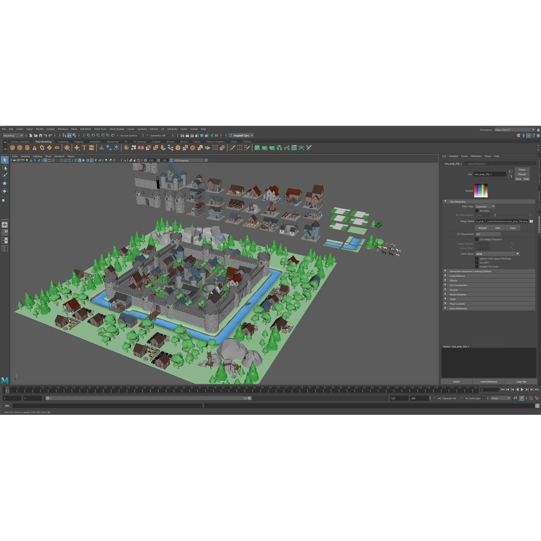 Cartoon Castle 3D Model – Low Poly Game Asset, FBX, OBJ, Blender