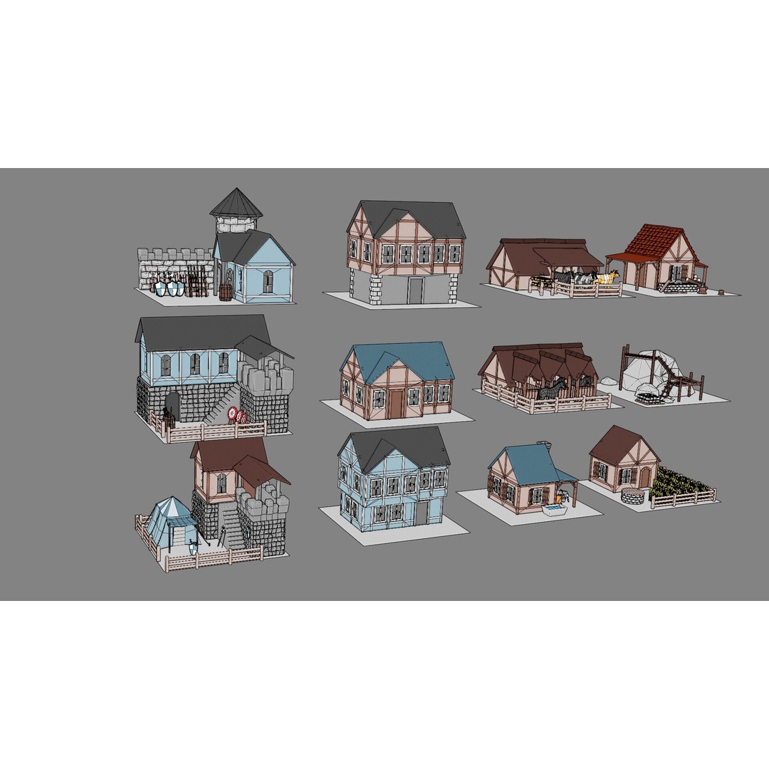 Cartoon Castle 3D Model – Low Poly Game Asset, FBX, OBJ, Blender - View 10