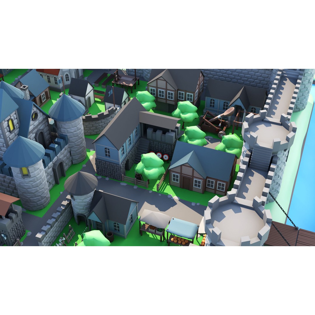 Cartoon Castle 3D Model – Low Poly Game Asset, FBX, OBJ, Blender - View 19