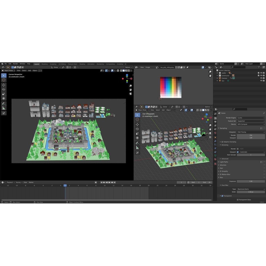 Cartoon Castle 3D Model – Low Poly Game Asset, FBX, OBJ, Blender - View 26