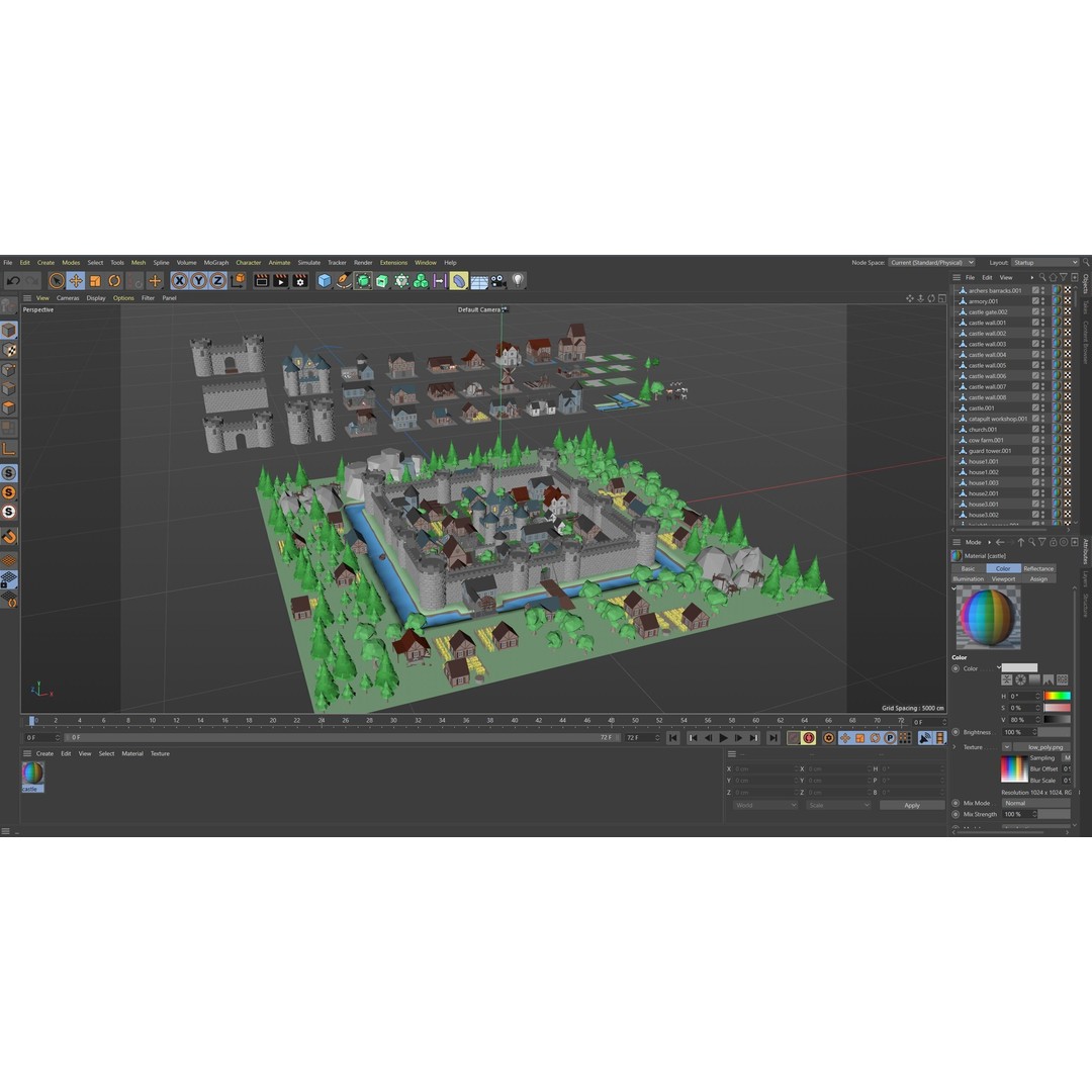 Cartoon Castle 3D Model – Low Poly Game Asset, FBX, OBJ, Blender - View 27