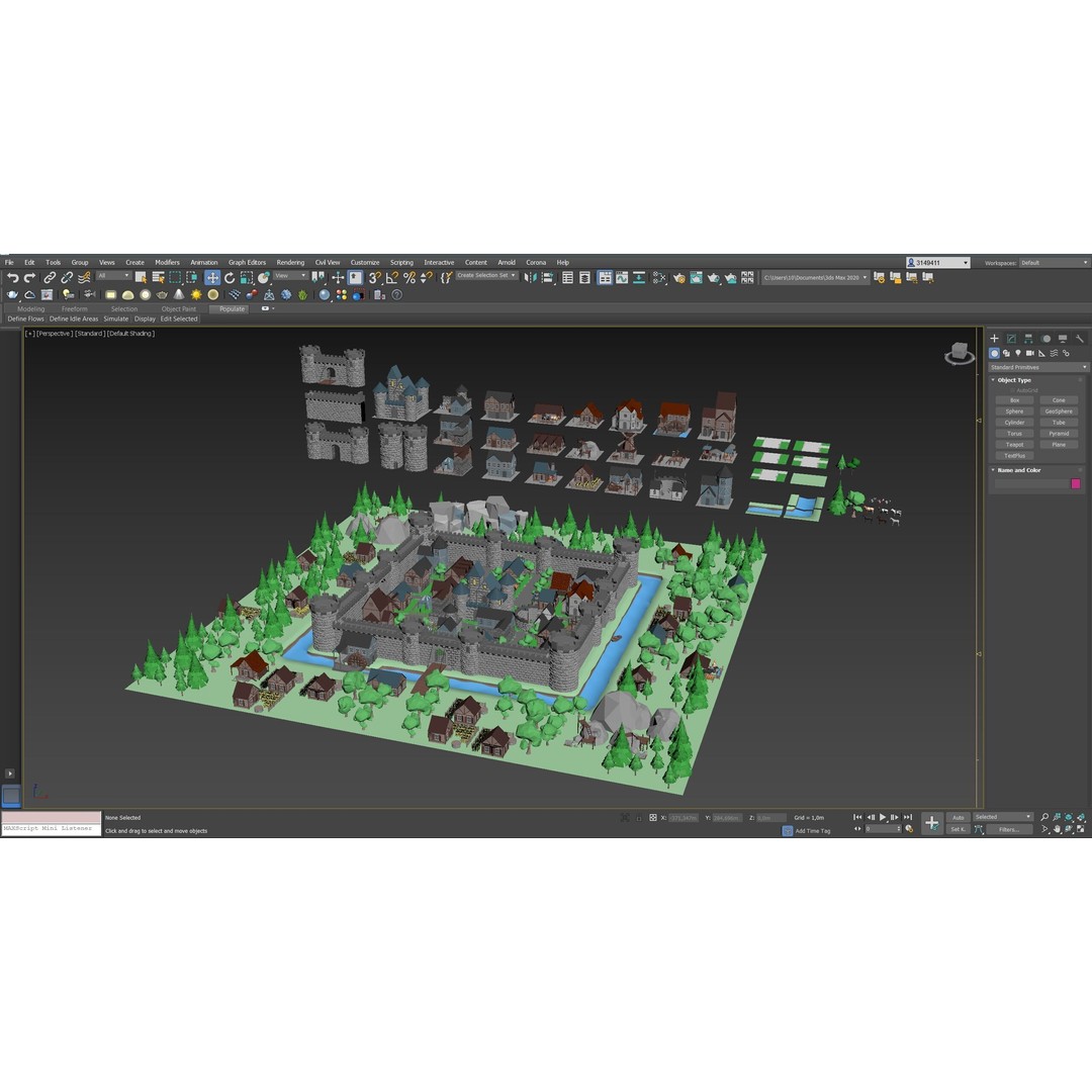 Cartoon Castle 3D Model – Low Poly Game Asset, FBX, OBJ, Blender - View 28