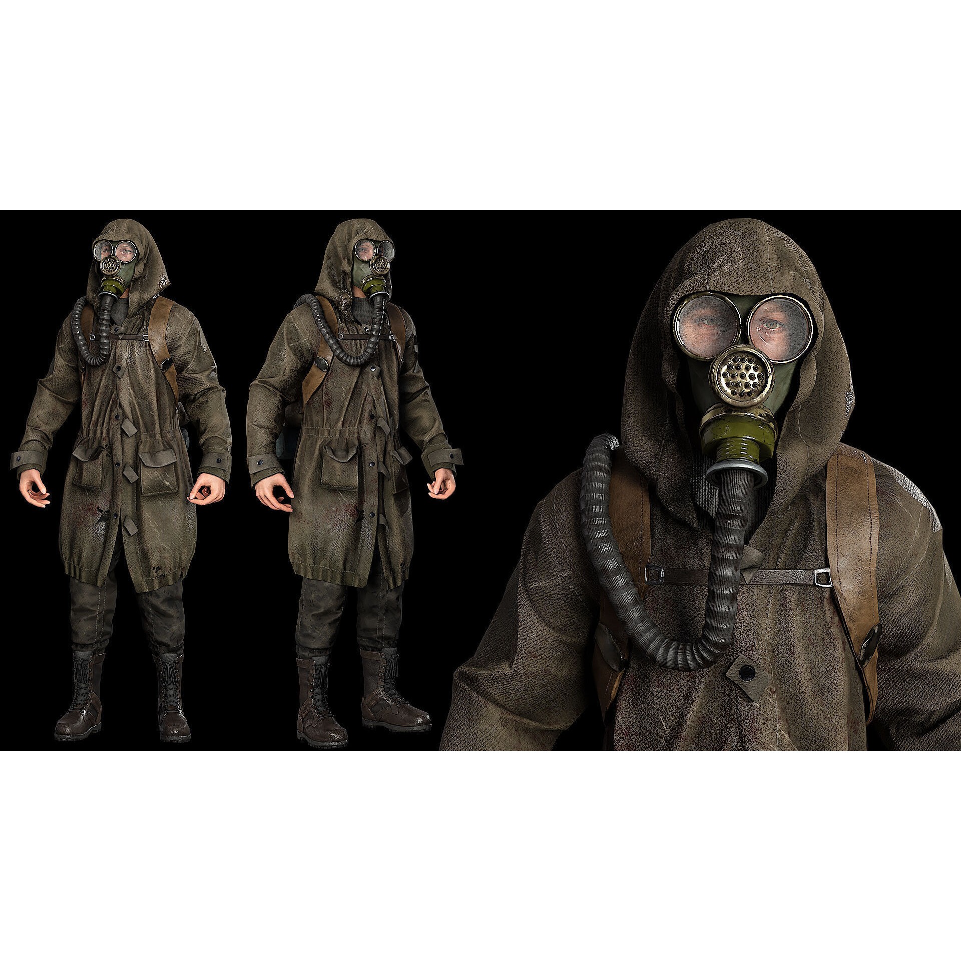 Post Apocalyptic Survivor - Low-Poly Game-Ready 3D Model - View 11