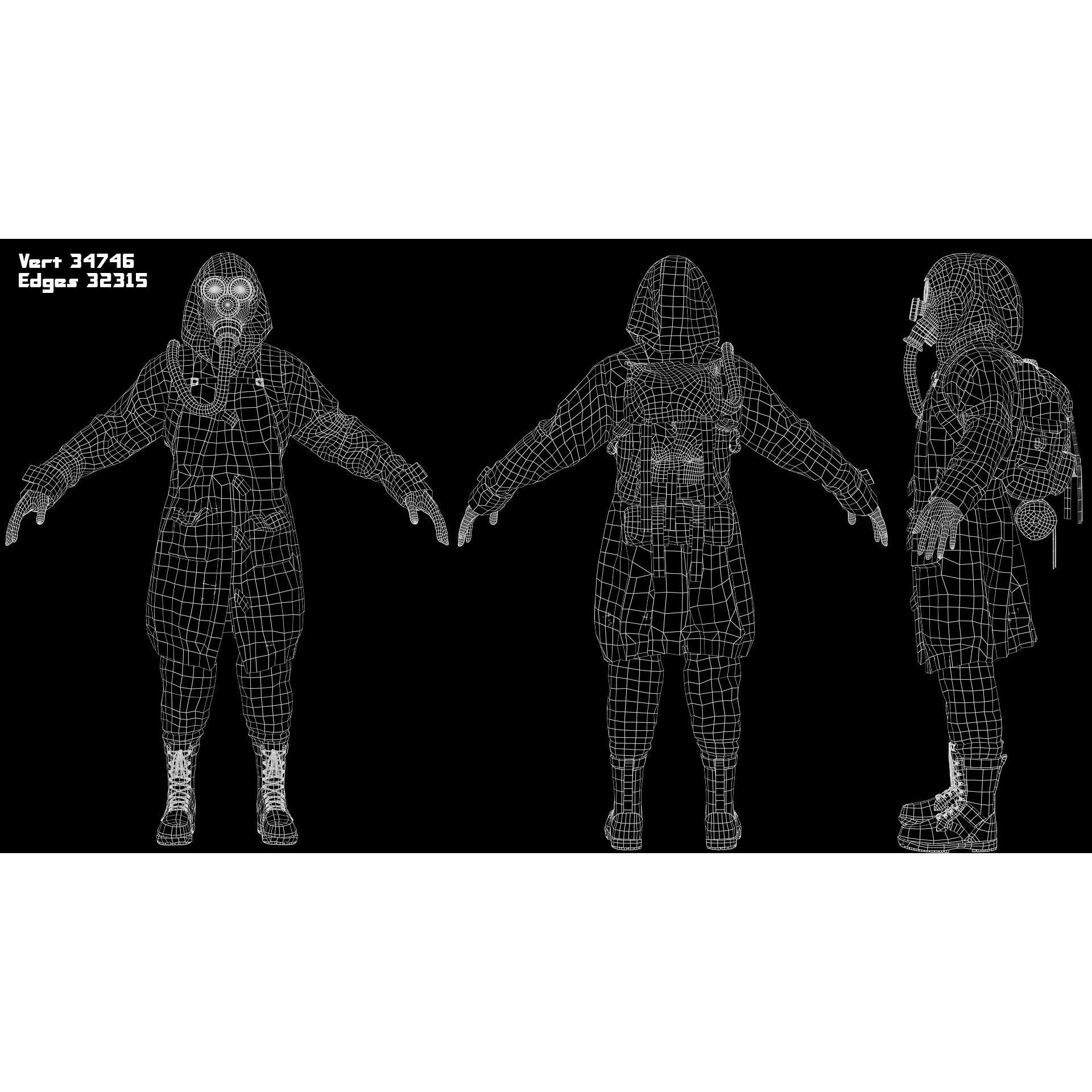 Post Apocalyptic Survivor - Low-Poly Game-Ready 3D Model - View 5