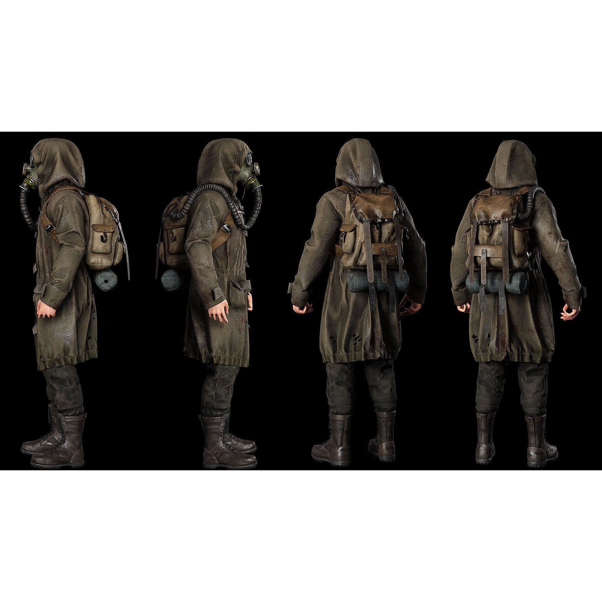 Post Apocalyptic Survivor - Low-Poly Game-Ready 3D Model - View 6