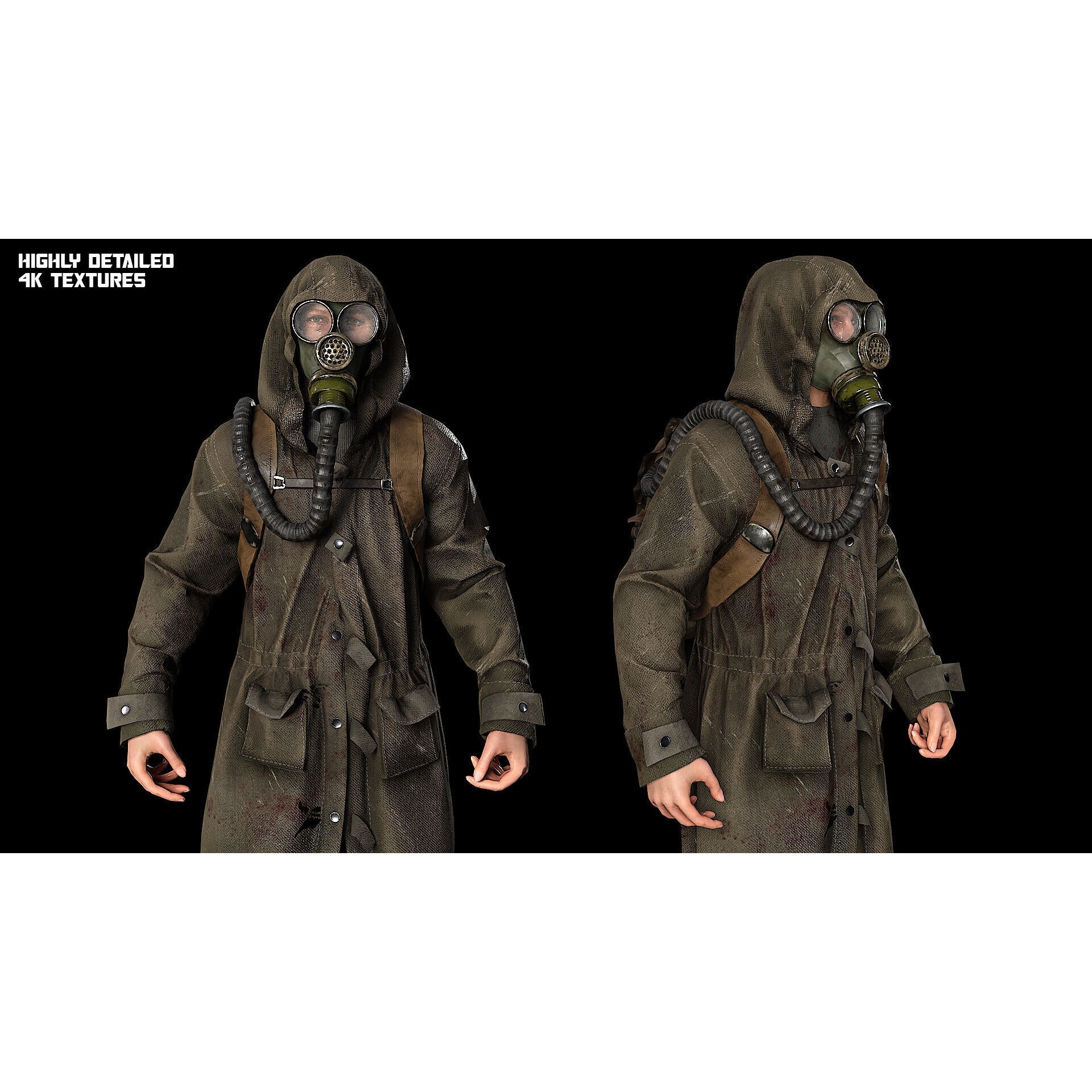 Post Apocalyptic Survivor - Low-Poly Game-Ready 3D Model - View 7