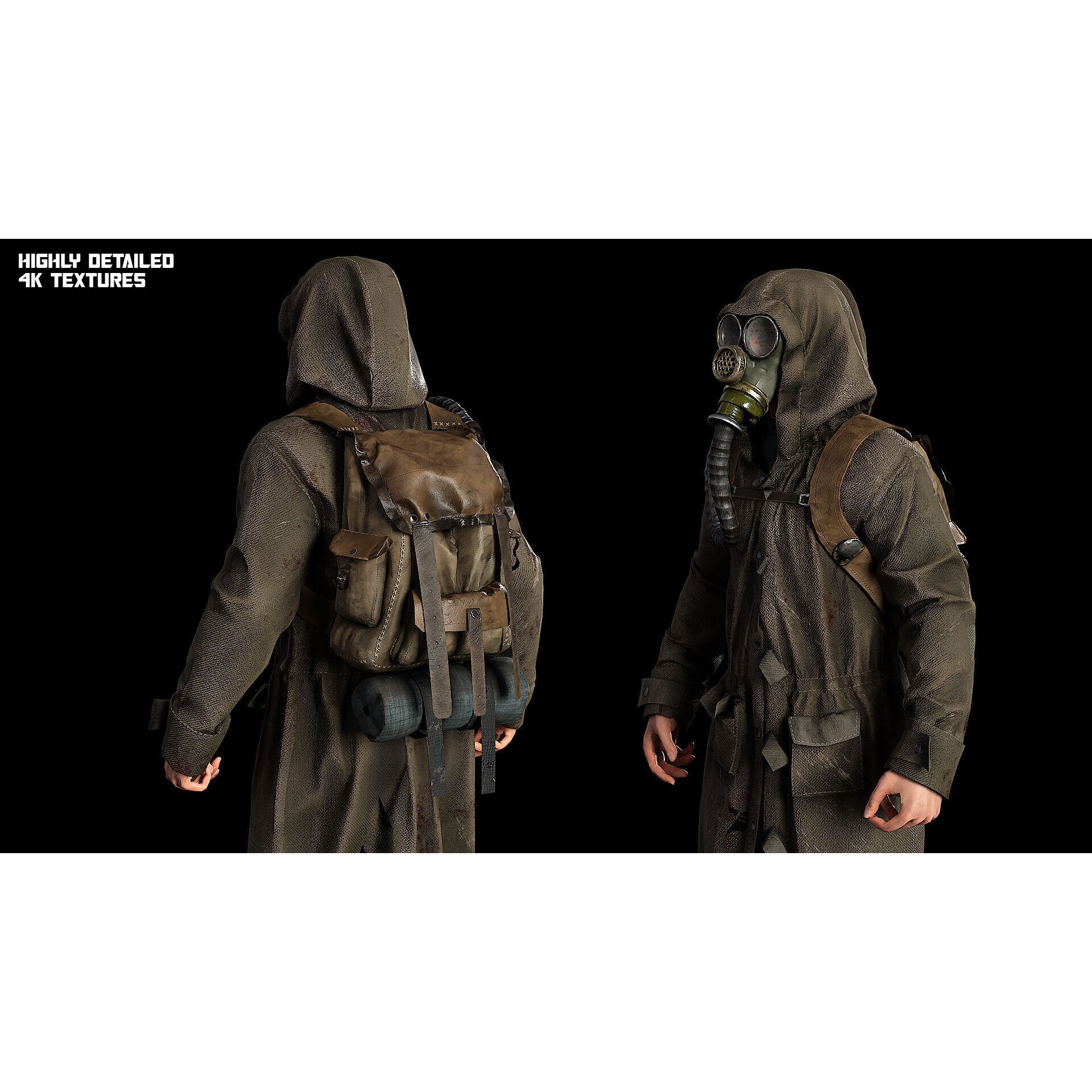 Post Apocalyptic Survivor - Low-Poly Game-Ready 3D Model - View 9