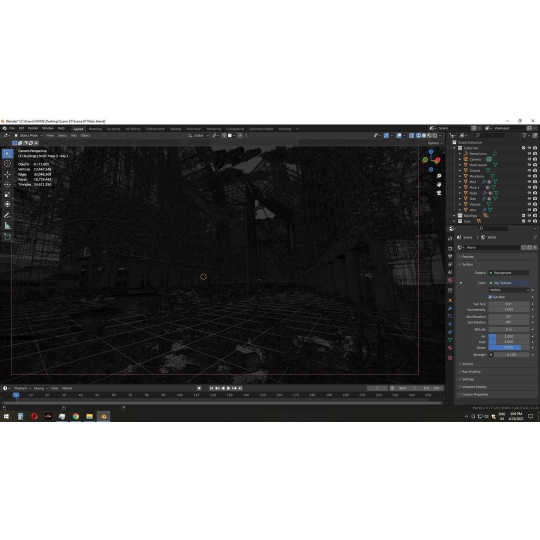 Abandoned Street Scene 3D Model – High Poly Blender Asset with PBR Textures