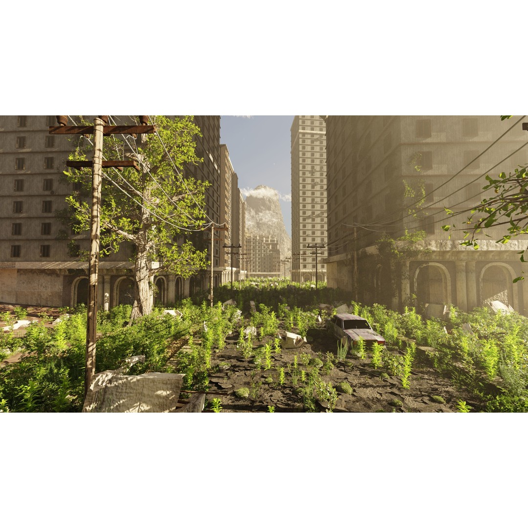 Abandoned Street Scene 3D Model – High Poly Blender Asset with PBR Textures - View 11