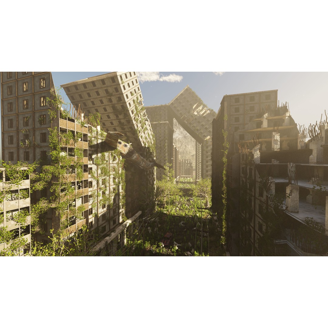 Abandoned Street Scene 3D Model – High Poly Blender Asset with PBR Textures - View 14