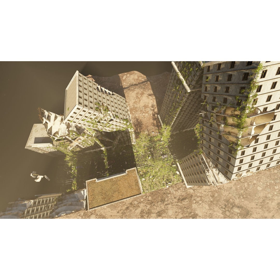 Abandoned Street Scene 3D Model – High Poly Blender Asset with PBR Textures - View 17