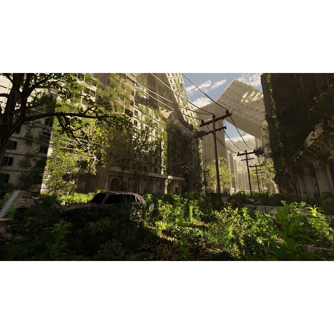Abandoned Street Scene 3D Model – High Poly Blender Asset with PBR Textures - View 3