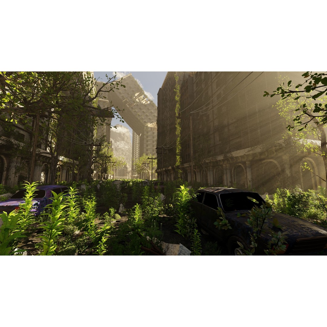 Abandoned Street Scene 3D Model – High Poly Blender Asset with PBR Textures - View 4