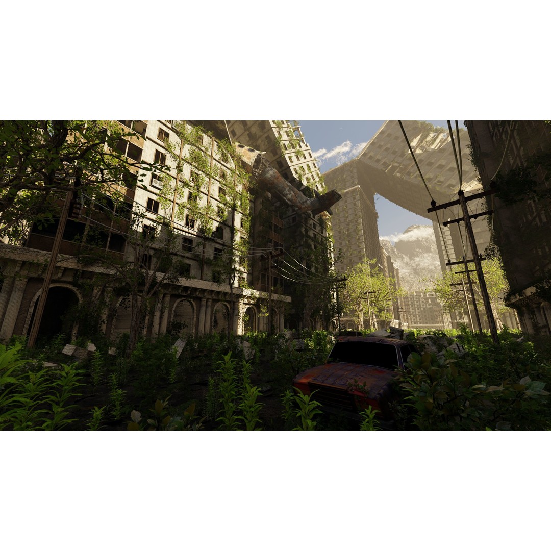 Abandoned Street Scene 3D Model – High Poly Blender Asset with PBR Textures - View 5