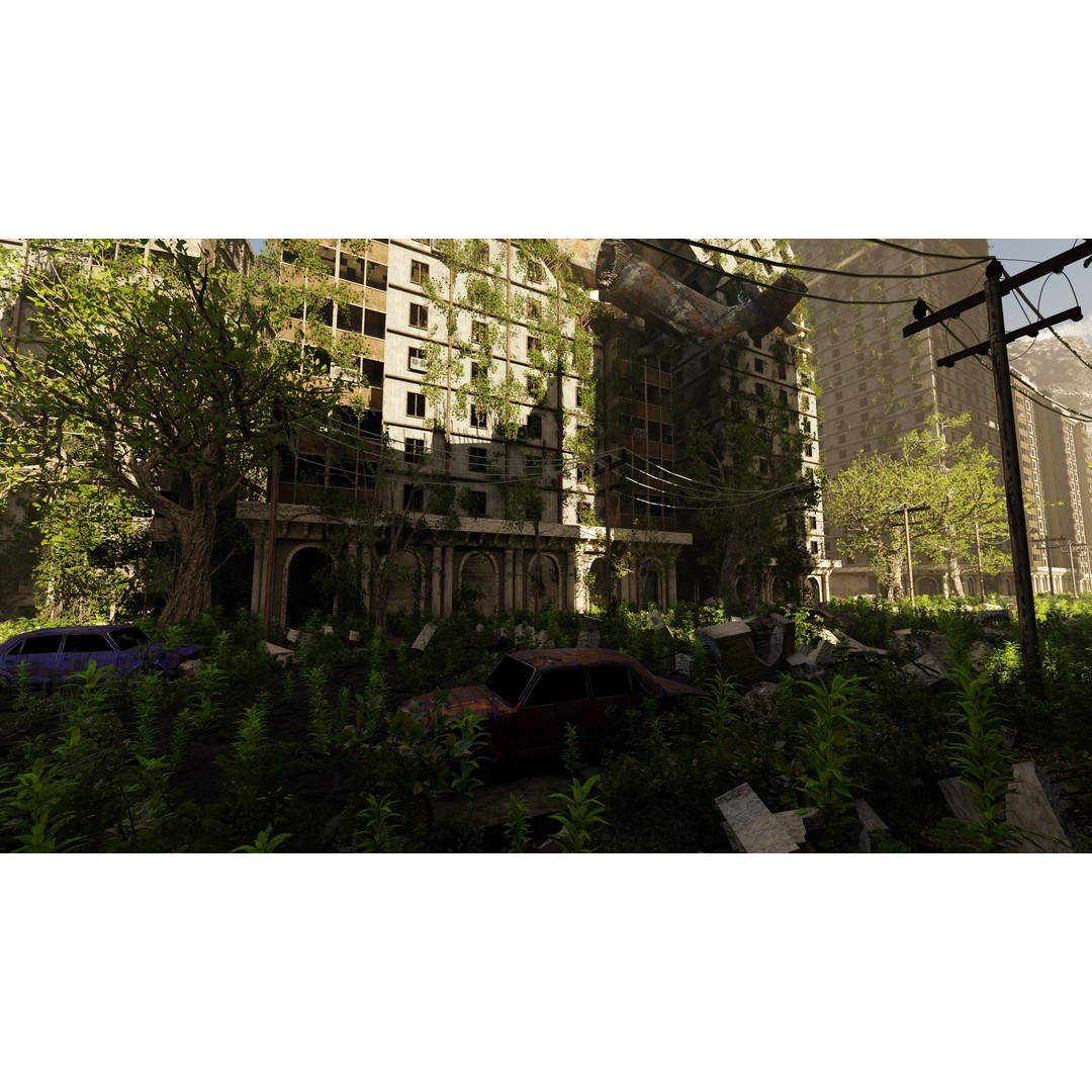 Abandoned Street Scene 3D Model – High Poly Blender Asset with PBR Textures - View 6