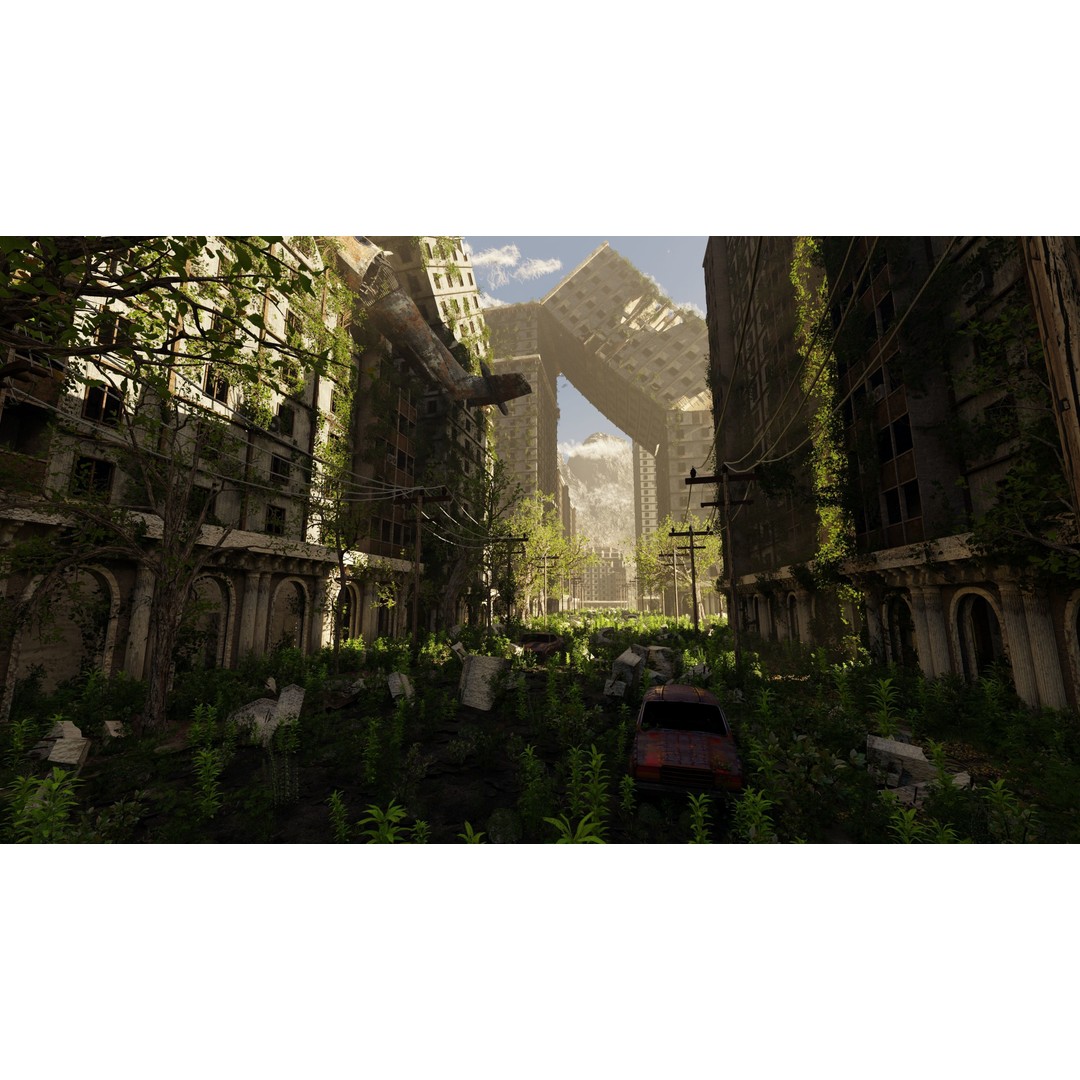 Abandoned Street Scene 3D Model – High Poly Blender Asset with PBR Textures - View 9