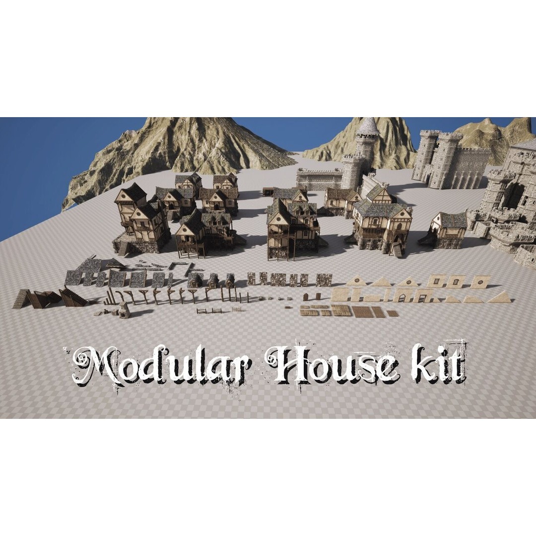 Medieval Kingdom 3D Model – Low Poly Modular Asset with Interiors - View 21