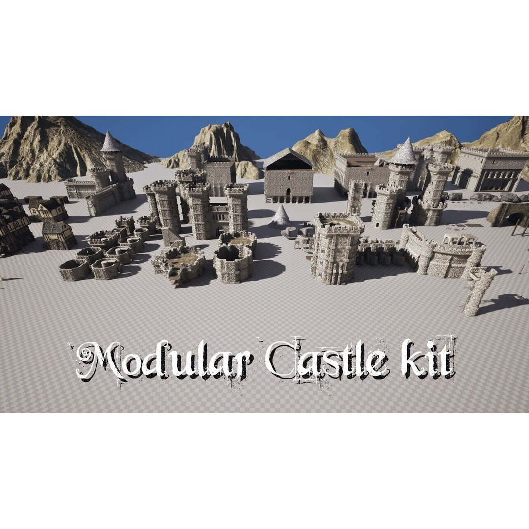 Medieval Kingdom 3D Model – Low Poly Modular Asset with Interiors - View 22