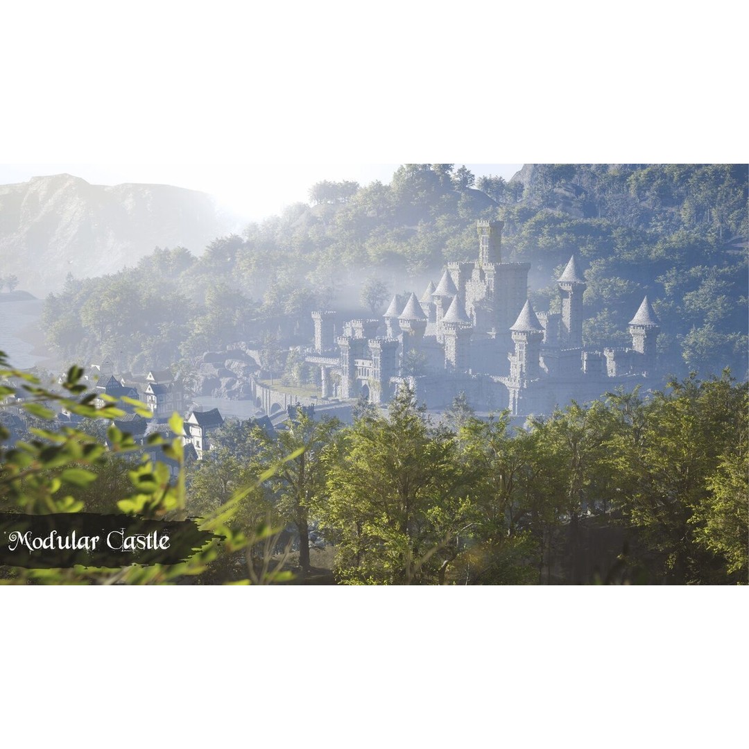 Medieval Kingdom 3D Model – Low Poly Modular Asset with Interiors - View 3