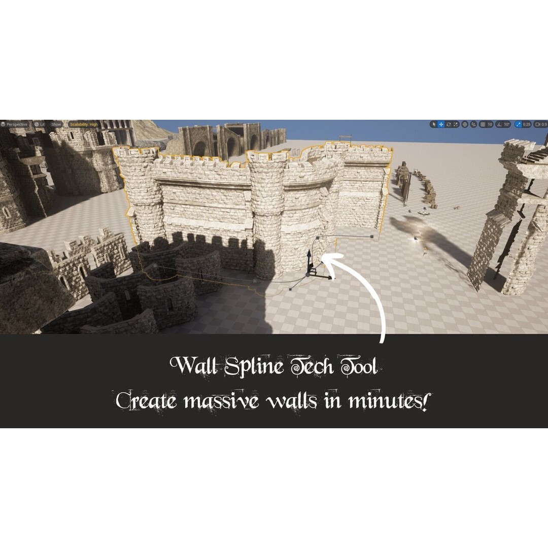 Medieval Kingdom 3D Model – Low Poly Modular Asset with Interiors - View 6