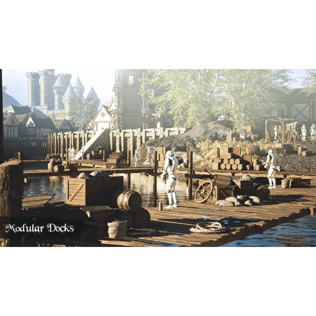 Medieval Kingdom 3D Model – Low Poly Modular Asset with Interiors - View 8