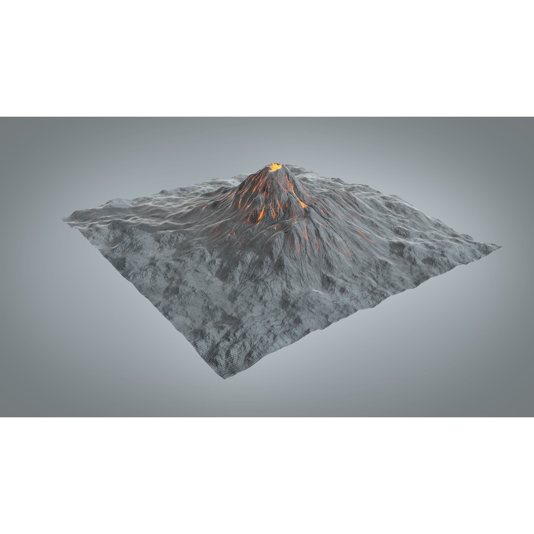 Volcano 3D Model – High Poly Environment Asset, FBX, OBJ