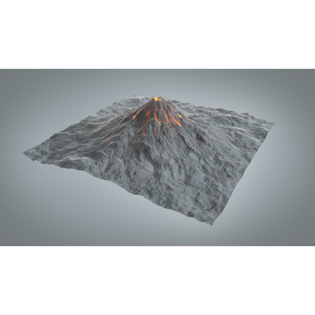 Volcano 3D Model – High Poly Environment Asset, FBX, OBJ - View 10