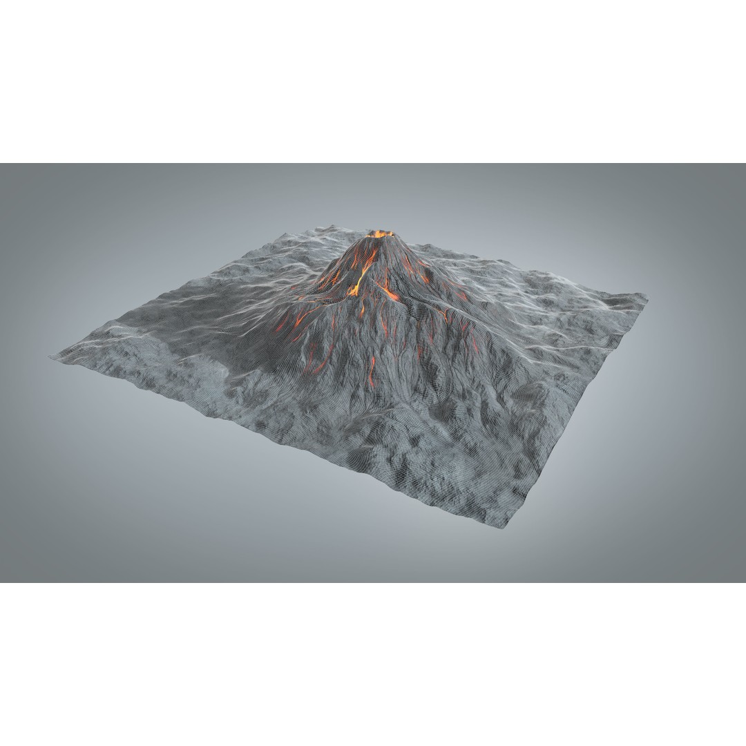 Volcano 3D Model – High Poly Environment Asset, FBX, OBJ - View 11