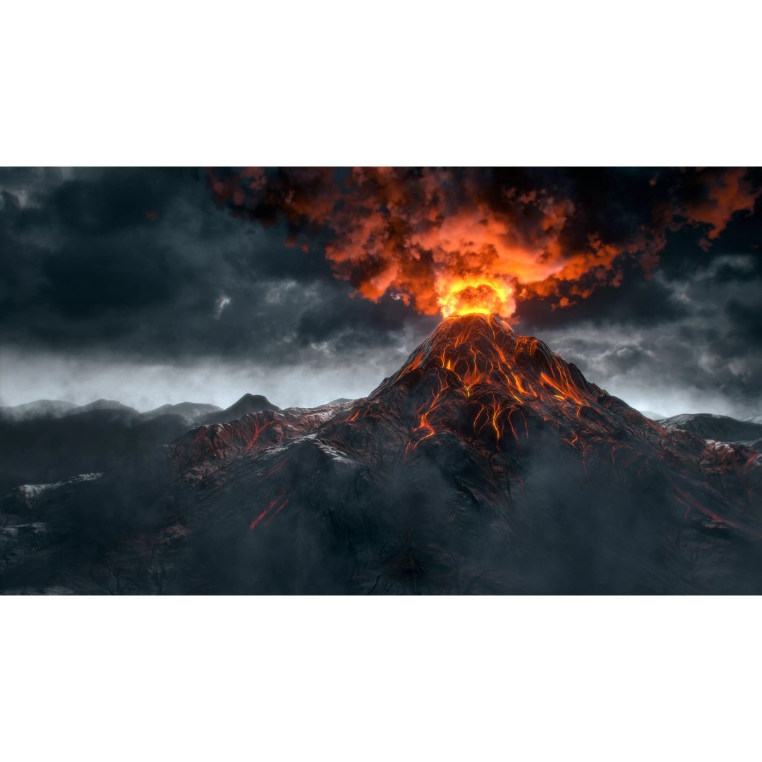 Volcano 3D Model – High Poly Environment Asset, FBX, OBJ - View 2