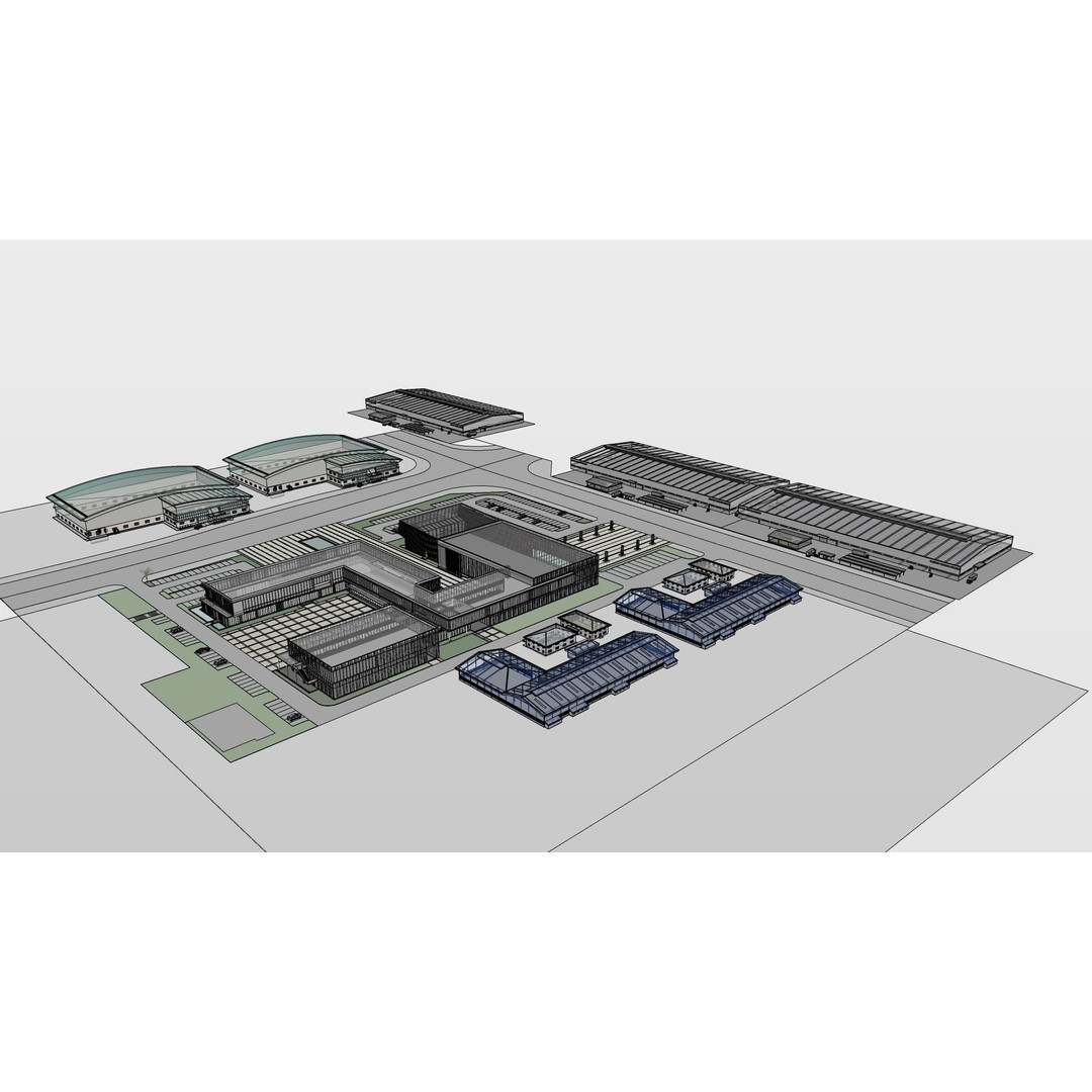 Industrial Factory 3D Model – High Poly Game Asset, FBX, OBJ, PBR - View 10