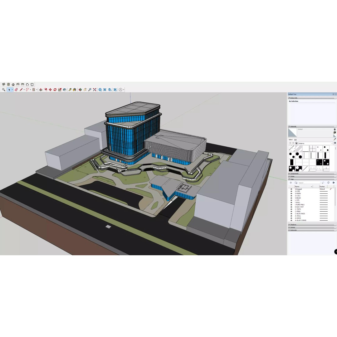Modern Corporate Office Building 3D Model – Detailed Revit Design, Mixed-Use