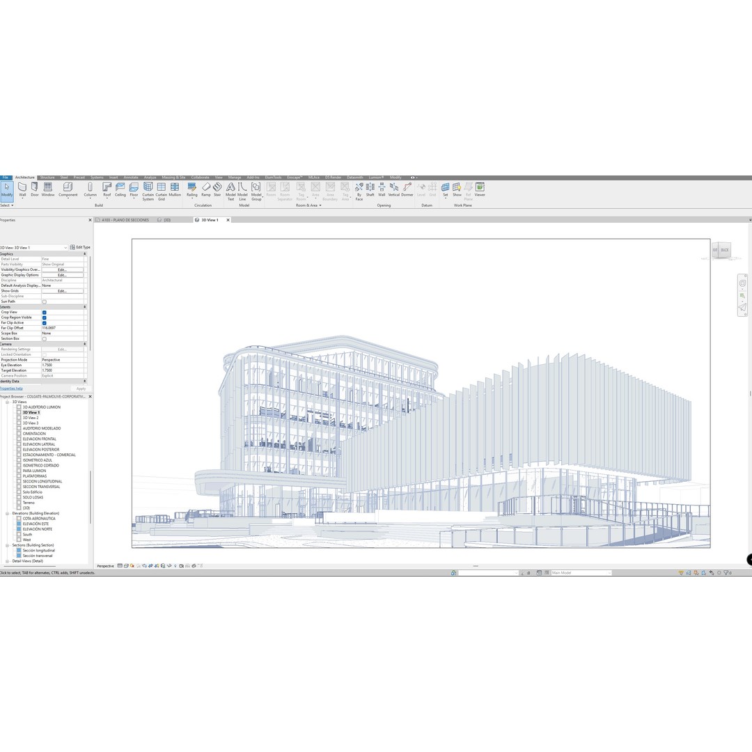 Modern Corporate Office Building 3D Model – Detailed Revit Design, Mixed-Use - View 10