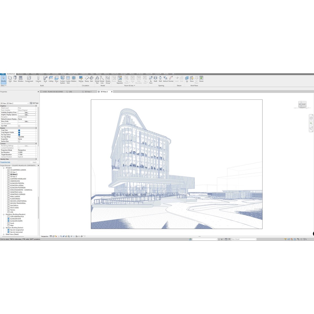 Modern Corporate Office Building 3D Model – Detailed Revit Design, Mixed-Use - View 11